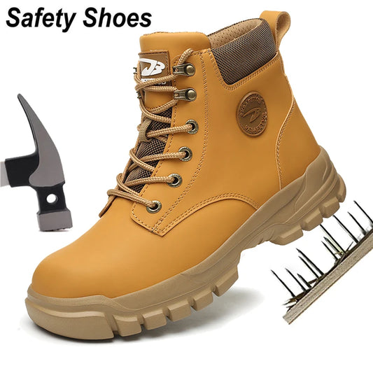 High Top Men Women Safety Shoes Anti-smash Anti-puncture Work Shoes  Lightweight Work Sneakers Indestructible Shoes Boots
