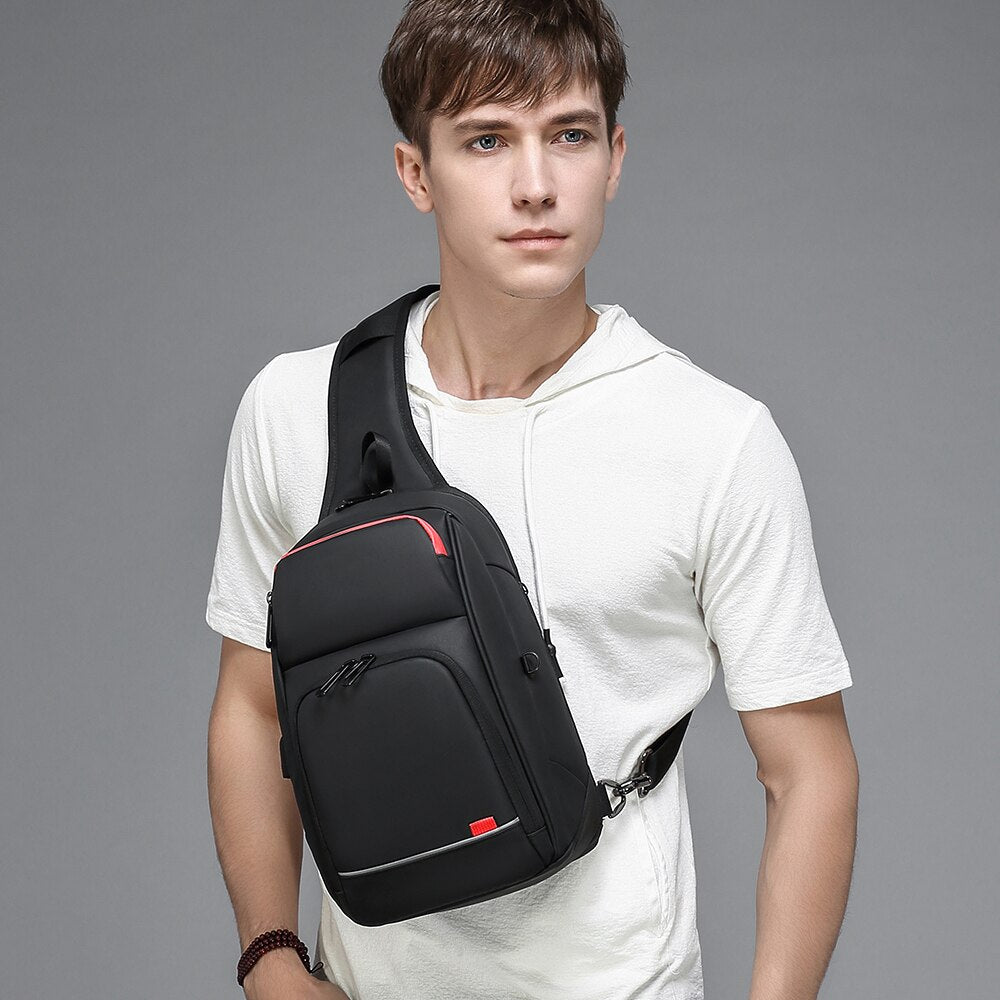New Waterproof 9.7" iPad Crossbody Shoulder Bag for Men Short Trip USB Charging Messenger Sling Chest Pack For Male сумки Bolsas