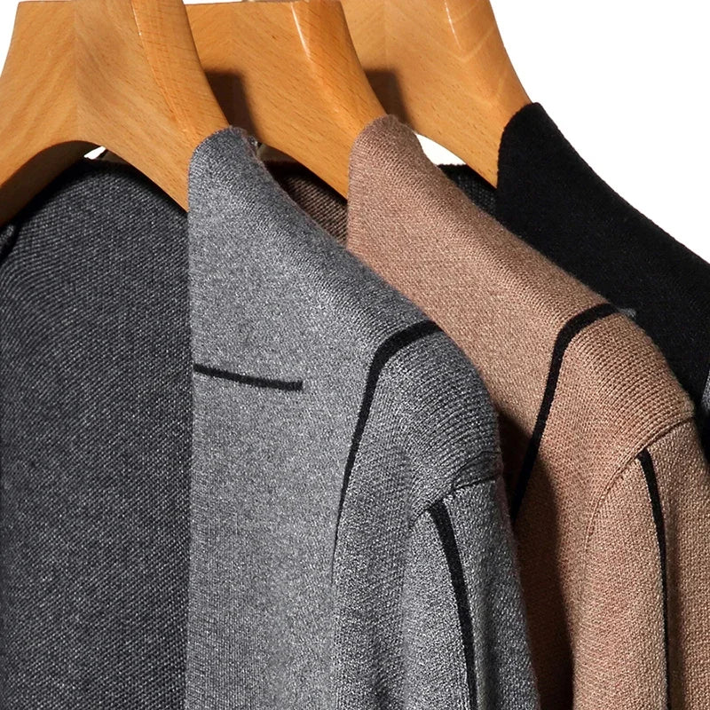 Long sleeved cardigan sweater fashionable men's casual autumn and winter long sleeved knitted shirt men's