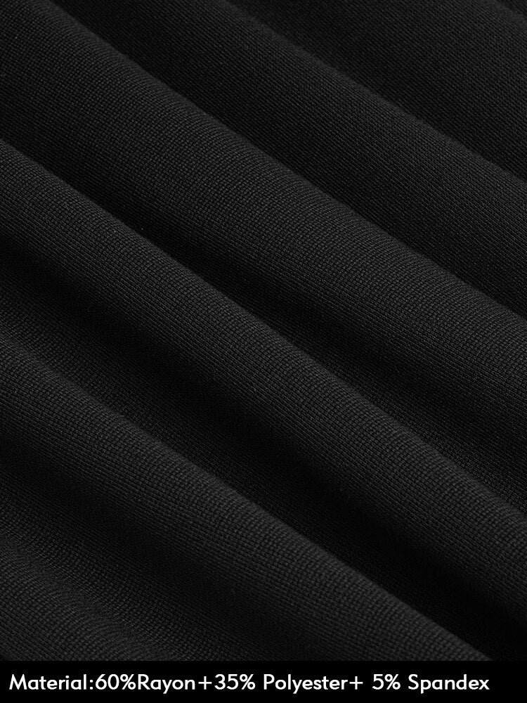 Nice-Forever Summer Women Classy Contrast Color Patchwork Dresses Formal Business Elegant Flare Dress A324