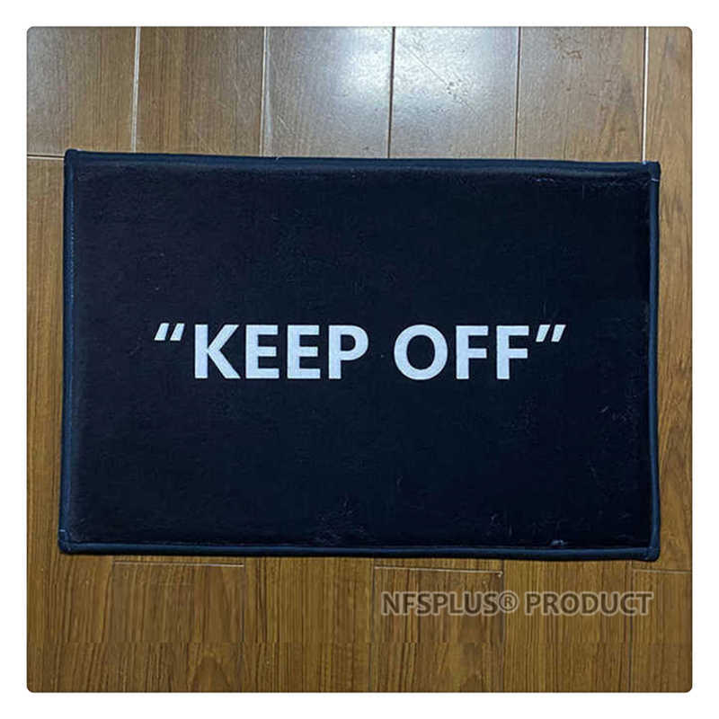 Custom Door Mat Home Decorative Doormat 40x60cm Black Flannel Fabric KEEP OFF Printed Anti-Slip Indoor Floor Mat Carpet