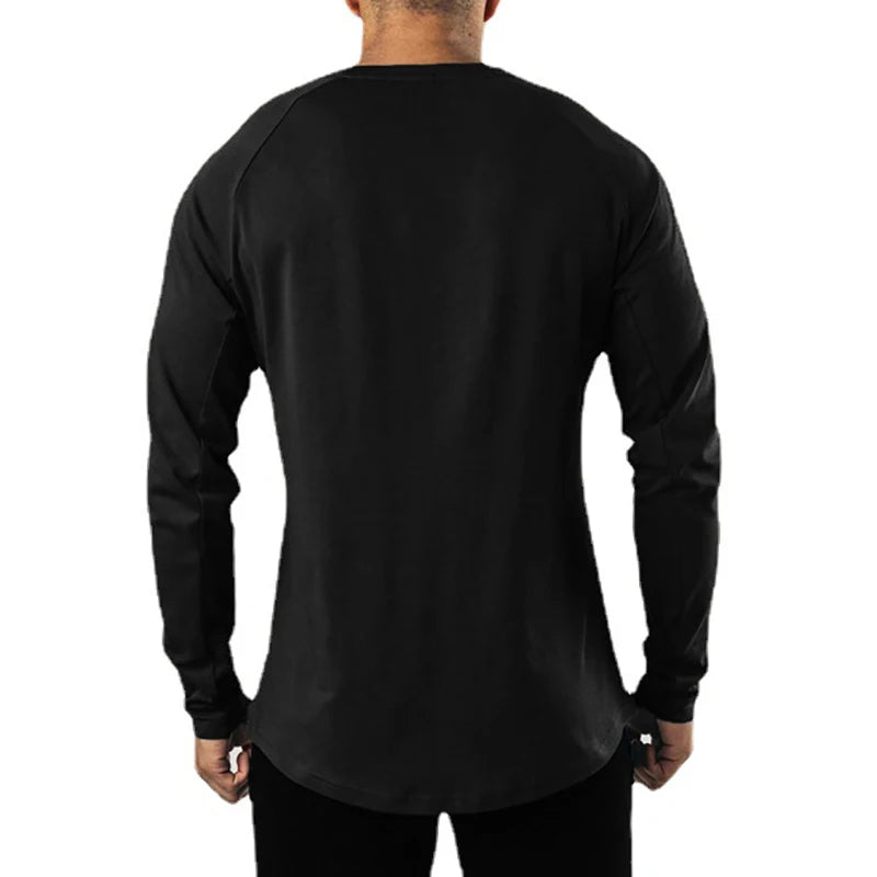 Spring Autumn Muscleguys Fashion Silm Fit Long Sleeve T shirt Men Cotton Gym Clothing Mens Fitness T-shirt Sports Tee shirt