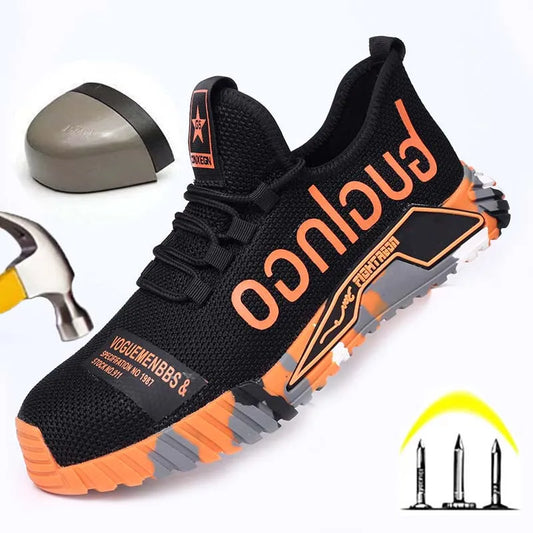 New Styles Men Safety Boots With Steel Toe Cap Anti-smash Work Sneakers Safety Shoes Men Indestructible Work Boots Hiking shoes