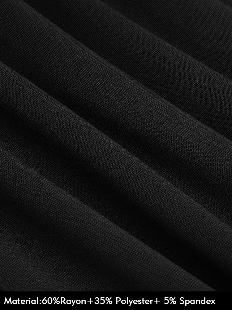 Nice-Forever Autumn Women Classy V Neck Plain Dresses Formal Business Party Elegant Bodycon Slim Dress B742