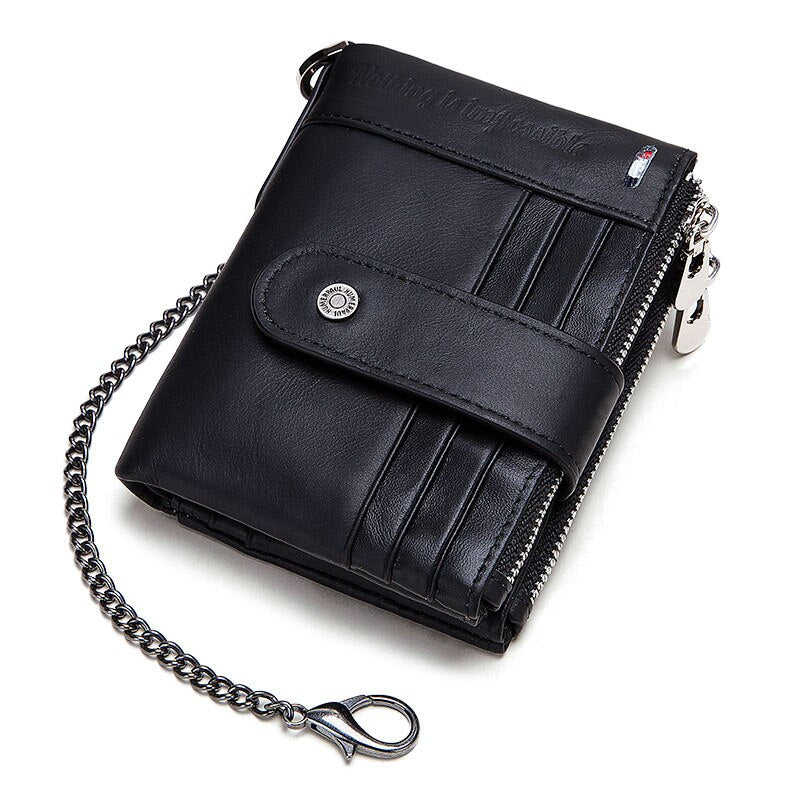 HUMERPAUL Cardholder Wallet Men RFID Genuine Leather Organizer Wallets with Coin Pocket Short Desigh Clutch Purse with ID Window