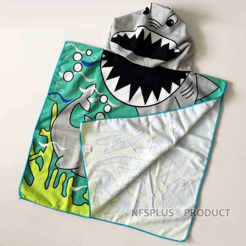 Baby Hooded Bath Towel Poncho Children Kids Bathrobe Towels Bath Robe Quick Dry Absorbent Microfiber Travel Sports Beach Towel