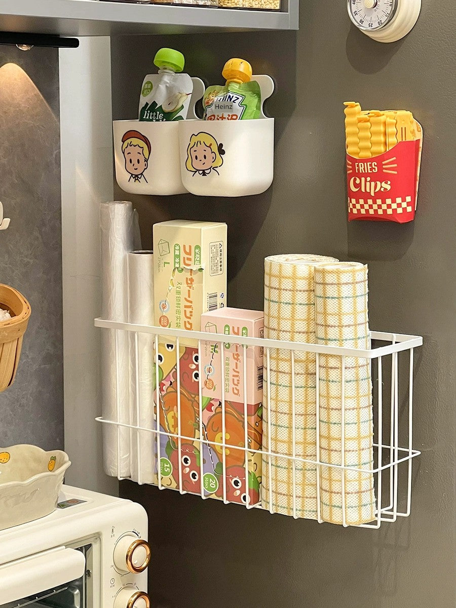 Magnetic Suction Side Sealing Clip Plastic Wrap Tissue Storage Rack