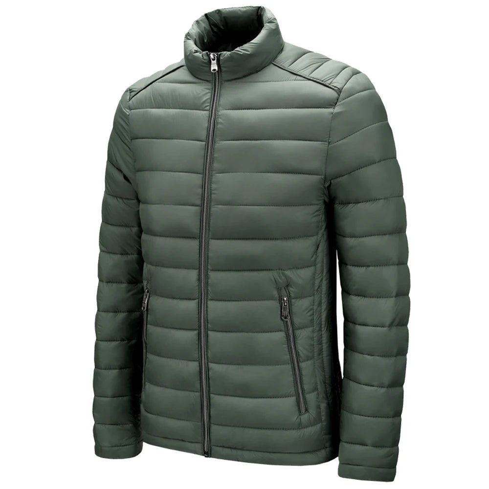 Men 2023 Autumn Winter New Windproof Thick Warm Jacket Parka Coat Mens Fashion Stand Collar Outwear Men Classic Casual Parka Men
