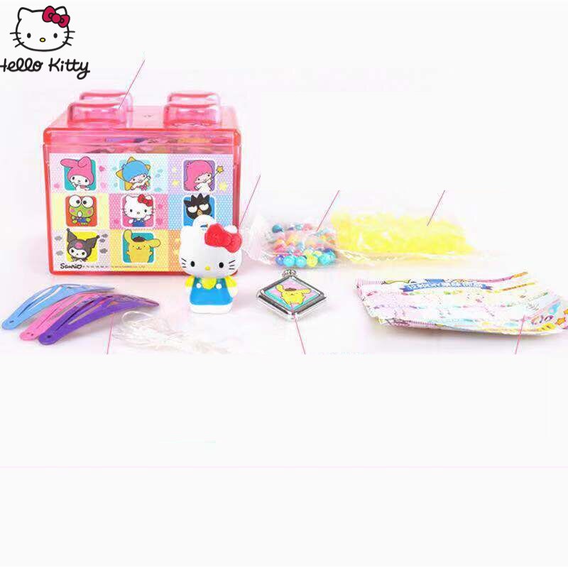 Sanrio Kwaii Cute Hello Kitty Blind Box Surprise Doll DIY Beaded Jewellery Children&#39;s Jewelry Christmas Gift Over The House Toys