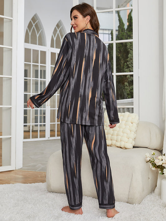 Women Pajamas Set Comfort  Full Sleeve Homewear Ladies Tender Casual Wear Stripe Sleepwear For Spring and Summer