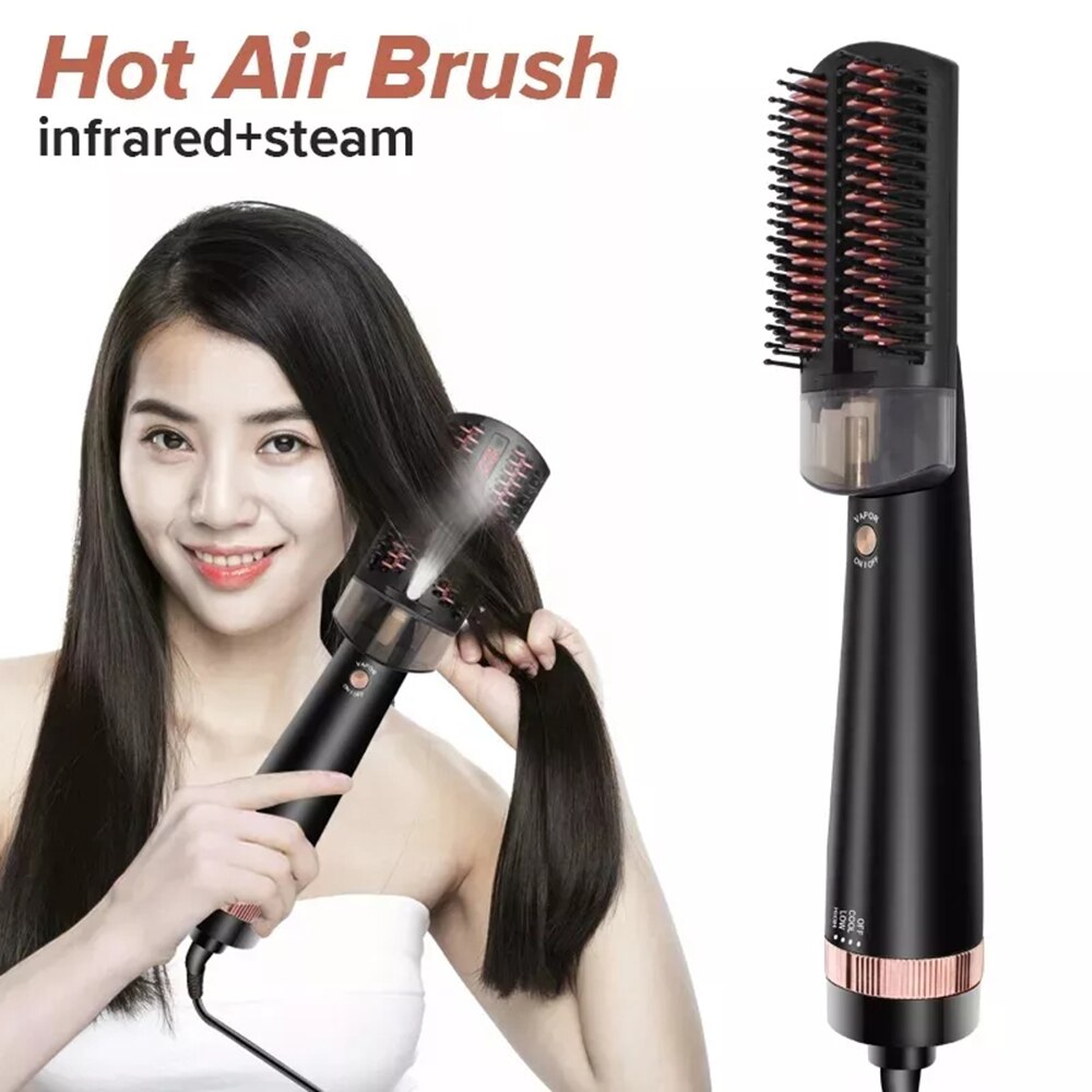 5 IN 1 Hot Air Brush Hair Straightener Electric Comb New Multifunctional Steam with 20ml Water Tank Infrared Spray Styling Tools