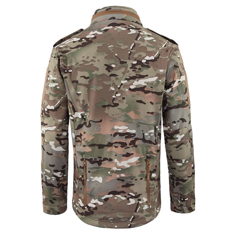 Men's Winter Waterproof Hunt Hiking Camping Fishing Climbing Skiing Hoodie Jakcets Tactical Army Military Sharkskin Fleece Coat