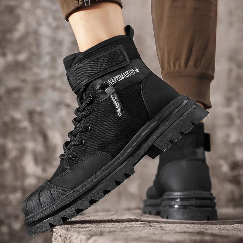 Outdoor shell head wrapped Martin boots, anti-collision work attire boots, large toe shoes, motorcycle boots, casual trendy shoe