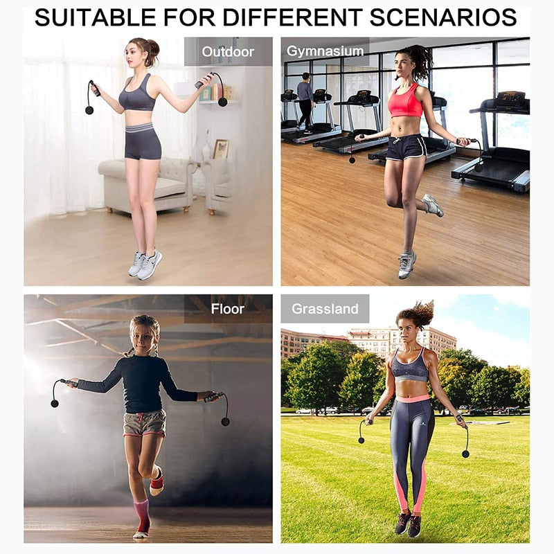 Jump Rope Fitness Training Ropeless Skipping Rope Adjustable Cordless For Staying Fit Weight Loss General Workout Men Women Kids