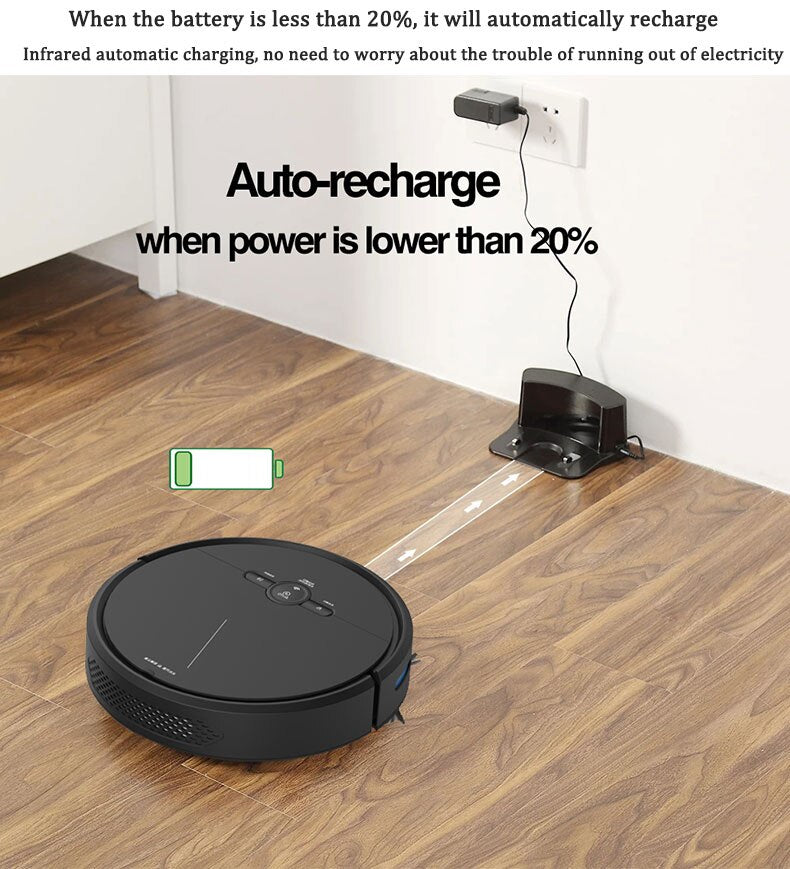 Robot Vacuum Cleaner 3600PA Smart APP Remote Control Cleaning Wireless Navigation Area On Map Floor Sweeping Machine Robot
