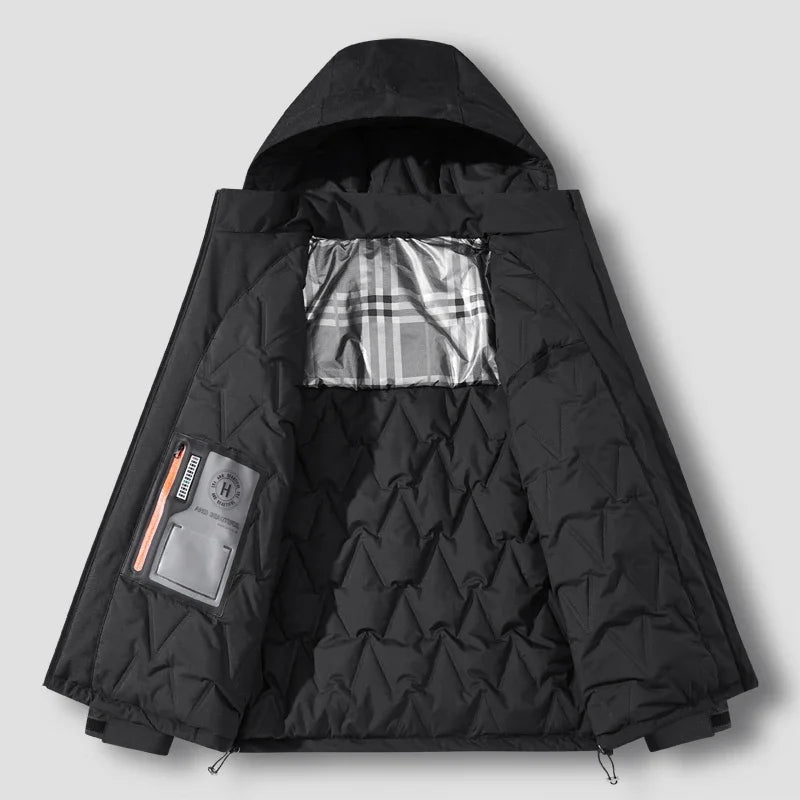 New Men Hooded Thick Warm Casual Parkas Coats Man Overcoat Male Windproof Coldproof Outwear Detachable Hat Jackets Outdoor Coat