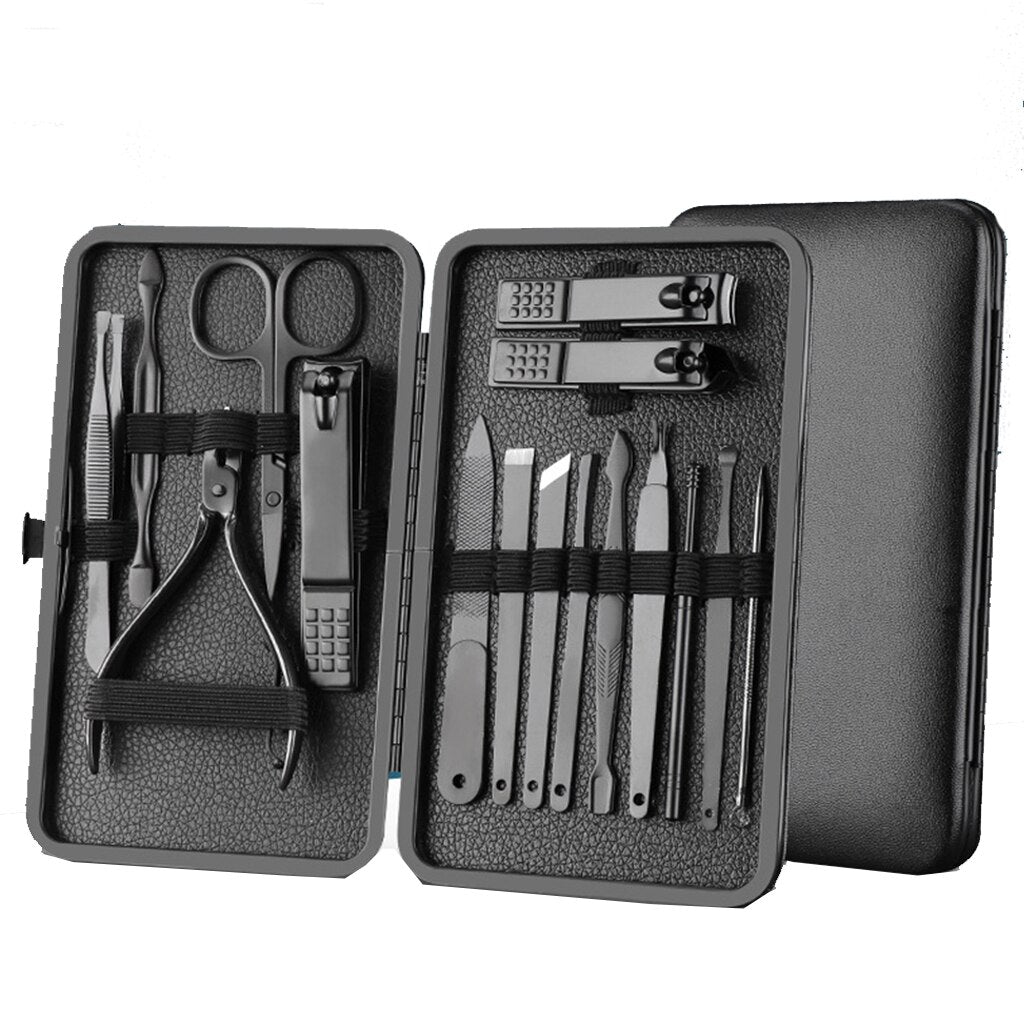 7/10/16/18 pcs Manicure Cutters Nail Clipper Set Household Stainless Steel Ear Spoon Nail Clippers Pedicure Nail Scissors Tool