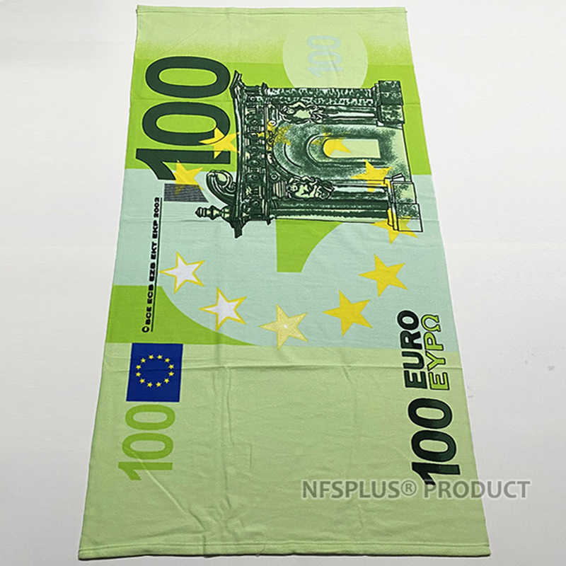 Microfiber Beach Towel Quick Dry Super Absorbent Sports Travel Towels 70x140cm 100 200 500 Euro 100 Dollar Printed Bath Towels