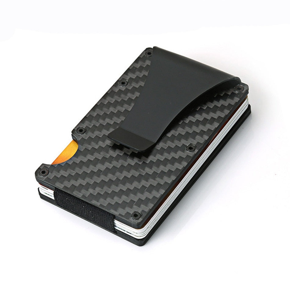 Forged Carbon Fiber Minimalist Slim Wallet Carteira for Men Cartera Tarjetero Hombre RFID Cashback Credit Card Holder Luxury