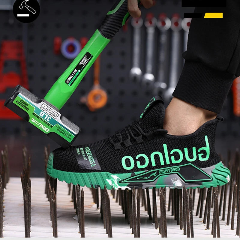 New Styles Men Safety Boots With Steel Toe Cap Anti-smash Work Sneakers Safety Shoes Men Indestructible Work Boots Hiking shoes