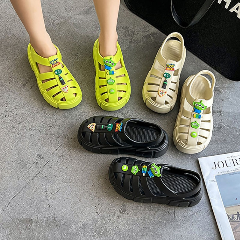 Comwarm New Women Summer Sandals Thick Platform Sandals For Women High Heels Design Slipper Outdoor Beach Home Ladies Shoes 6CM