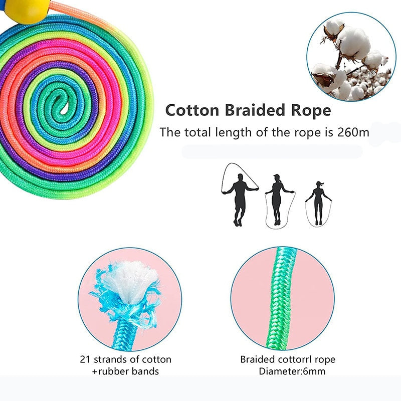 Kids Skipping Rope Adjustable Children Jump Rope Wooden Handle For Boys And Girls Exercise Workout Crossfit Outdoor Activity