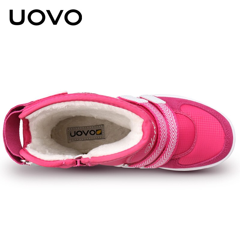 Hot Sale UOVO Brand Kids Shoes Winter Footwear Children Fashion Baby Warm Beatiful Girls Short Boots Size #26-37