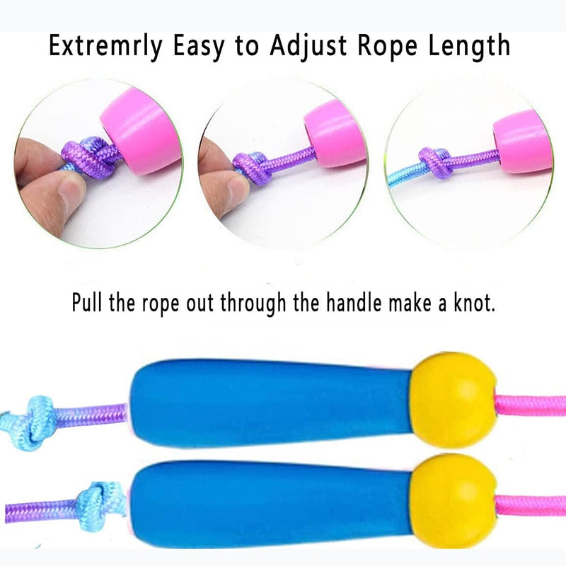 Kids Skipping Rope Adjustable Children Jump Rope Wooden Handle For Boys And Girls Exercise Workout Crossfit Outdoor Activity