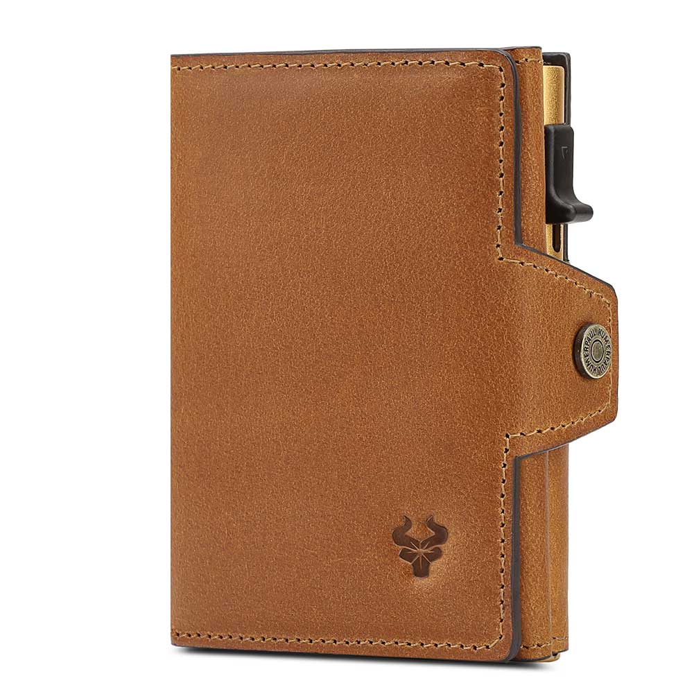HUMERPAUL Smart Pop Up Card Wallet for Men RFID Genuine Leather Card Case Slim Women Zip Coin Purse with Notes Compartment