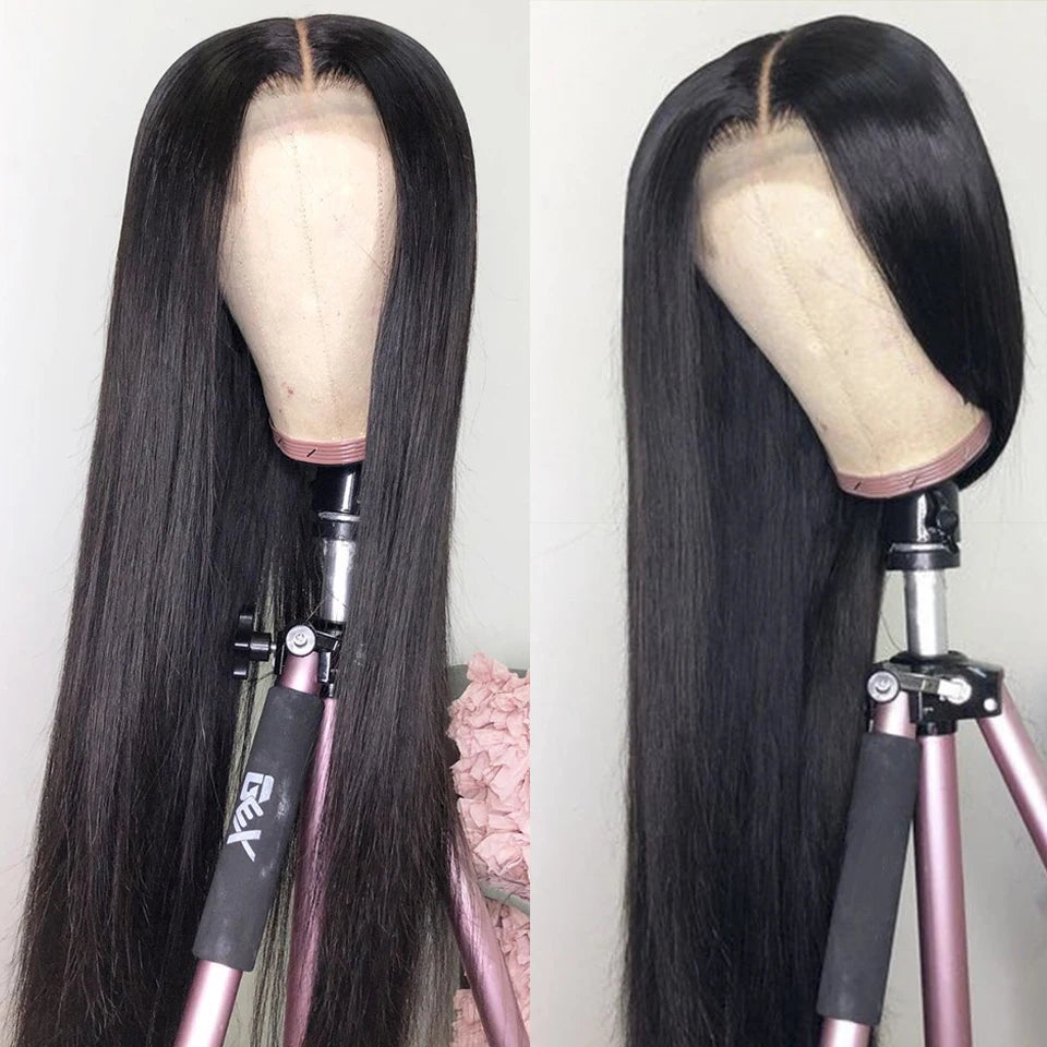 HD Transparent 13x4 13x6 Straight Lace Front Wig Brazilian Pre Plucked Lace Frontal 100% Human Hair Wigs For Women 4x4 5x5 Wig
