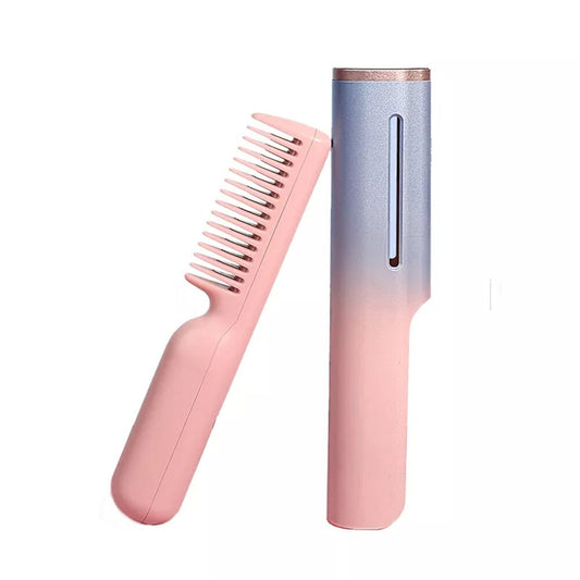 Wireless Hair Straightener Brush for Beard Straight Comb for Women and Men 18W Mini Magic Portable Cordless USB Charging Stylers