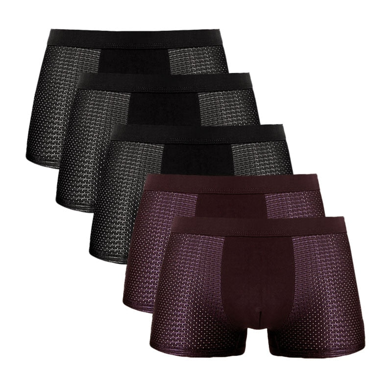 5PCS/Lot 8XL Mesh Hole Mens Underwear Boxers Men Boxer Underwear men Boxers for Men Underwear Boxer Shorts Men Boxers Men Pantis