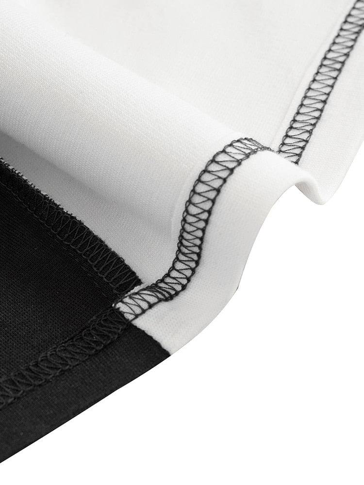 Nice-forever New Spring Elegant Stylish Contrast Color Patchwork Office Work vestidos Business Bodycon Women Dress B571