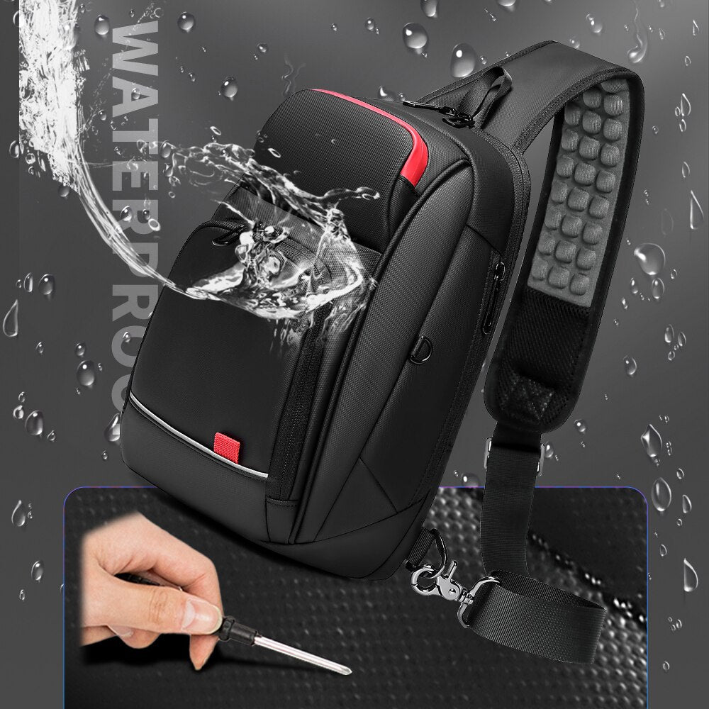 New Waterproof 9.7" iPad Crossbody Shoulder Bag for Men Short Trip USB Charging Messenger Sling Chest Pack For Male сумки Bolsas