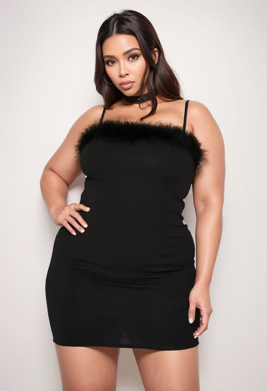 Excited Queen Kate! Export USA Feather Edge Stretch Slim dress Women Gyaru Dance Party Plus size