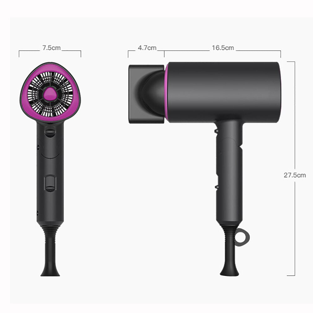 Blue Light Hair Dryer Negative ion Blower Powerful Strong Wind 1800W Fast Drying Lightweight with 2 Heating Speed 1 Cool Button