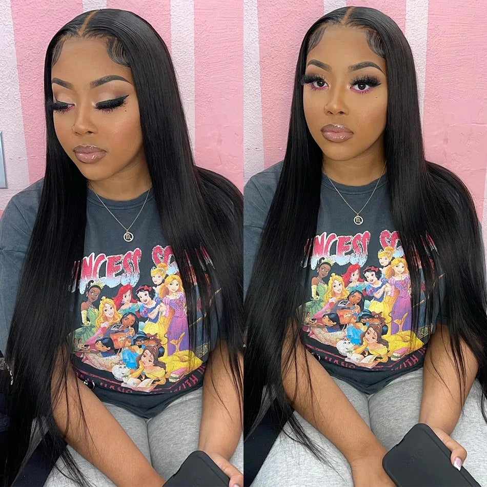 HD Transparent 13x4 13x6 Straight Lace Front Wig Brazilian Pre Plucked Lace Frontal 100% Human Hair Wigs For Women 4x4 5x5 Wig