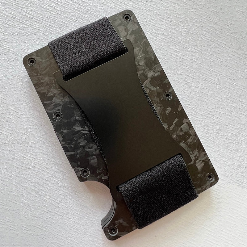 Forged Carbon Fiber Minimalist Slim Wallet Carteira for Men Cartera Tarjetero Hombre RFID Cashback Credit Card Holder Luxury