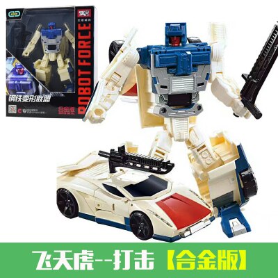 Megaman Transformers Leader&#39;s Challenge Alloy Megatron Optimus Prime Bumblebee Drift Crossbolt Iron Fist Steel Cable Kids Gift