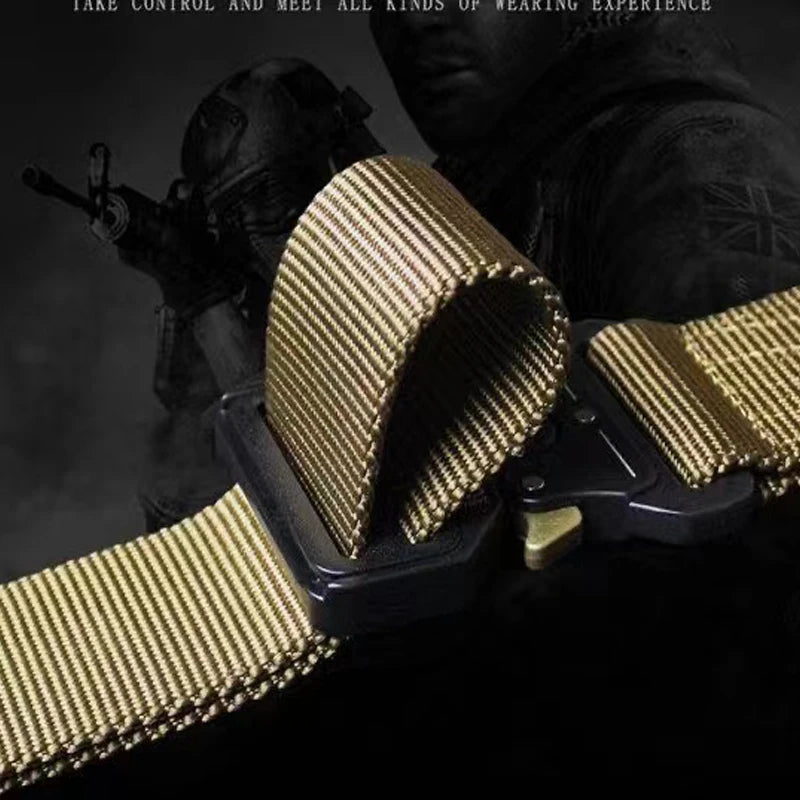 Men Metal Male Tactical Belt Men's Military Canvas Belts Big Size Outdoor Sport Tactical Military Nylon Belts 125cm 3.8cm