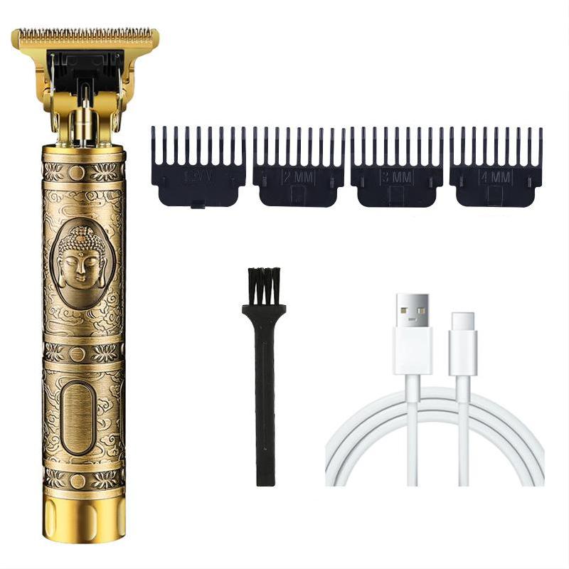 Electric Shaver for Man Direct Charge Hair Clipper Professional Wireless Beard Trimmer T9 Simple Retro Engraving Bald Razor