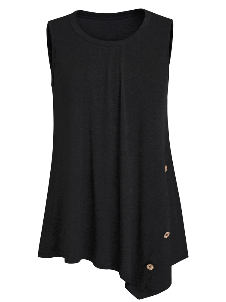 Nice-forever Summer Women Classy Plain Tank T-shirts Casual Shift Tees tops 1btyT037