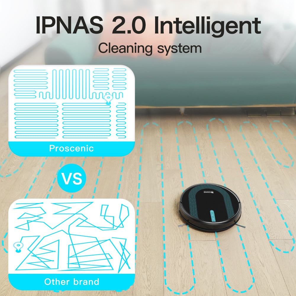 Proscenic 850P Robot Vacuum Cleaner with Wet Mopping for Smart Home Appliance Alexa &amp; Google Voice Control Wet and Dry Cleaning