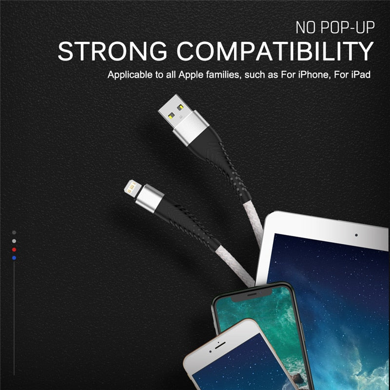 Quick Charge USB Cable For iPhone 12 13 14 11 Pro X Max 6 7 8 Plus 5 SE Apple iPad Origin Mobile Phone Cord Data Charger Wire 3m
