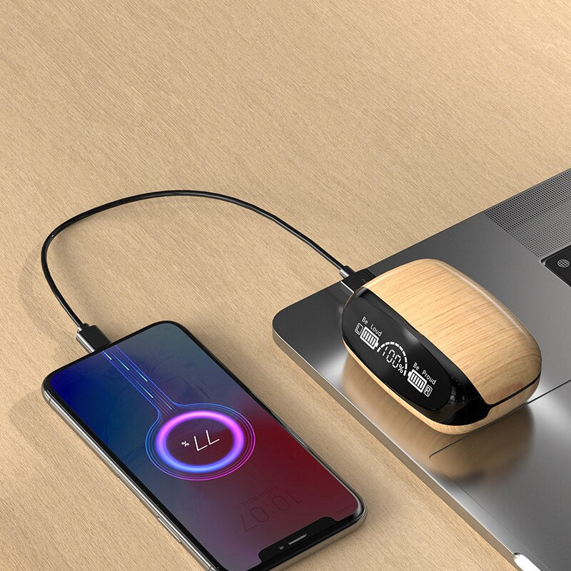 M35 TWS Wireless Headphones Earphones Bluetooth Stereo Touch Control Noise Reduction LED Display Headsets with Microphone