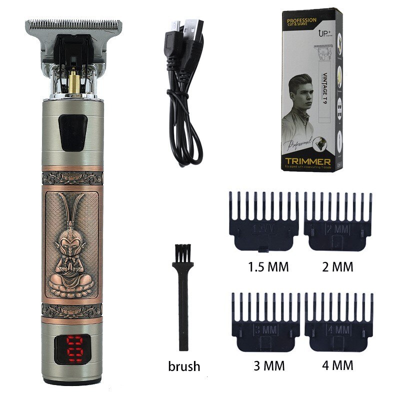 2022 T9 0Mm Professional Hair Clipper Beard Trimmer Electric Rechargeable Men Hair Shaver Beard Barber Hair Cut Cutting Machine