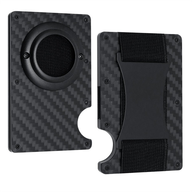 Airtag Apple Card Holder Rfid Aluminum Case Metal Wallet Credit ID Men Slim Business Cardholder Cash Strap Air Tag Carbon Fiber
