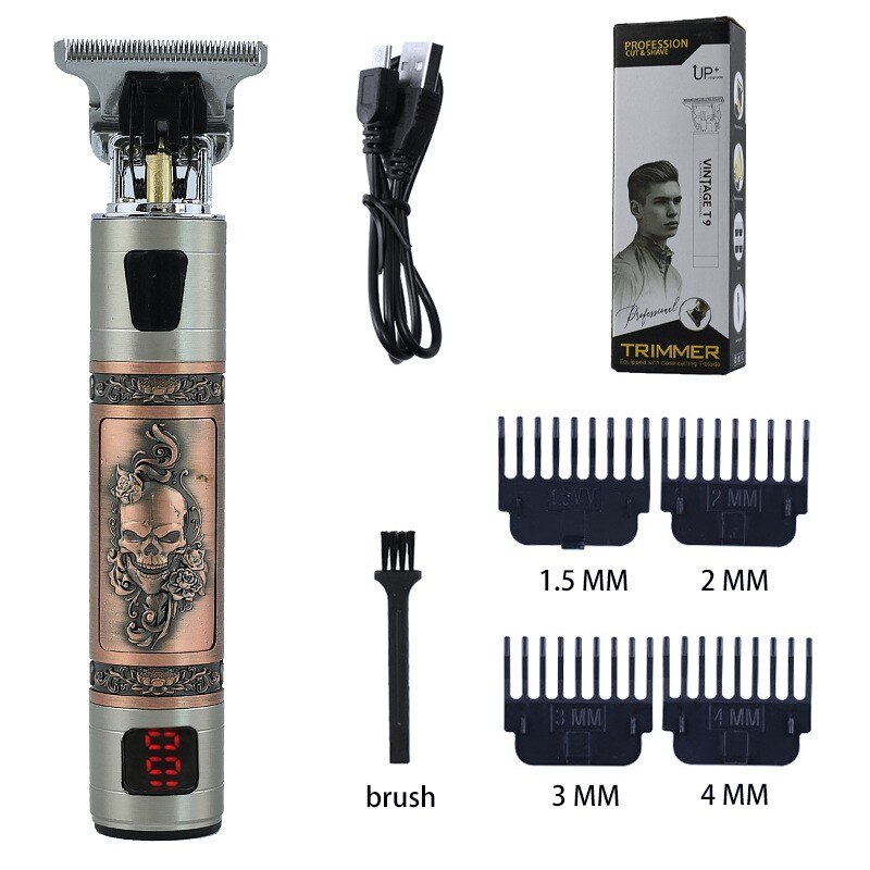 2022 T9 0Mm Professional Hair Clipper Beard Trimmer Electric Rechargeable Men Hair Shaver Beard Barber Hair Cut Cutting Machine