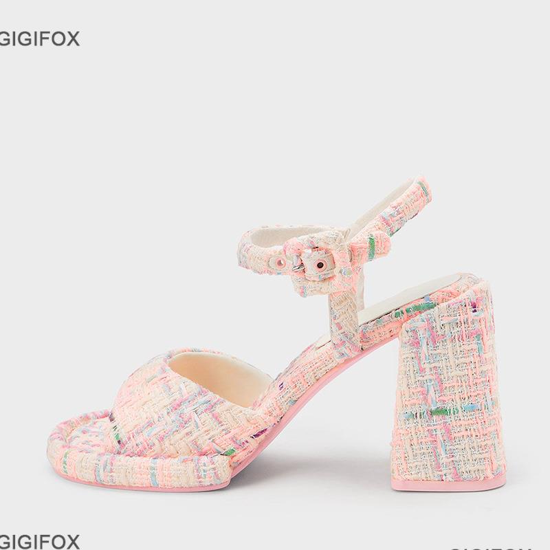 GIGIFOX Brand Open Toe High Heels Ankle Strappy Sandals For Women Fashion Sexy Elegant Designer Luxury Summer Heeled Shoes