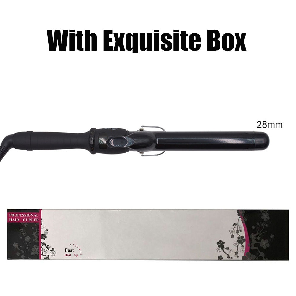 Curling Iron with Tourmaline Ceramic Coating Hair Curler Wand Anti-scalding Insulated Tip Salon Curly Waver Maker Styling Tools